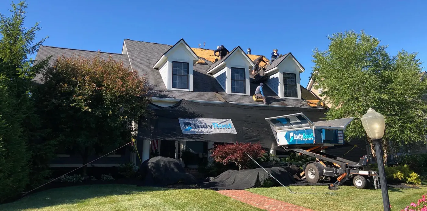 Tarping and dry-in on a Britton Ridge commercial roof
